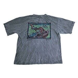 Vintage Crazy Shirts Dyed Lawaia Hawaii Fishing Canoe Island Tiki Tropical Beach
